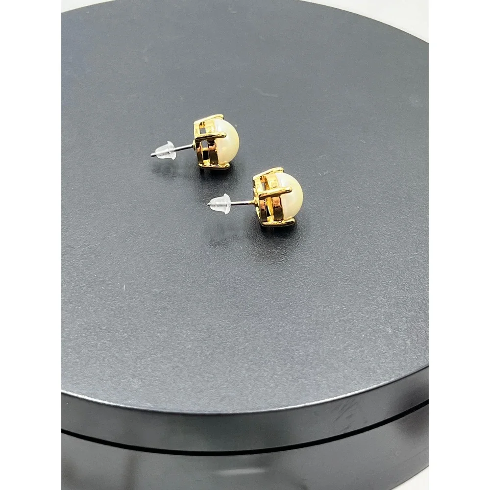 Kate Spade New York Cream Imitation Pearl Gumdrop Gold Plated Stud Earrings